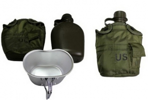 Фляга US 900 мл в чехле (зеленая)